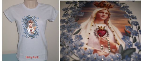 Camisa básica N. Srª de Fátima com strass